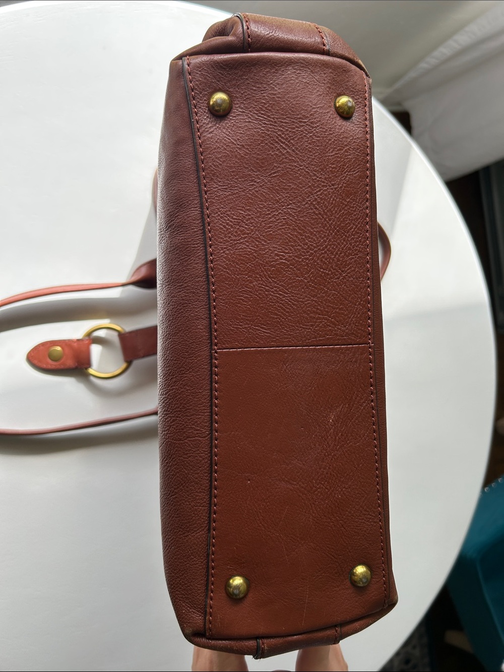 Frye Cognac Leather Tote with matching Wristlet - Picture 9 of 9
